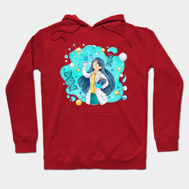 Female Scientist Hoodie by Mako Design 